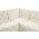 Meridian Tuft Cream Velvet Modular Sectional IMAGE 14