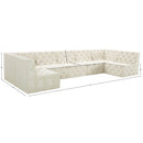 Meridian Tuft Cream Velvet Modular Sectional IMAGE 15