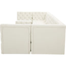 Meridian Tuft Cream Velvet Modular Sectional IMAGE 6