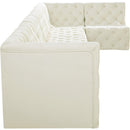 Meridian Tuft Cream Velvet Modular Sectional IMAGE 11