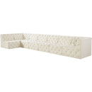 Meridian Tuft Cream Velvet Modular Sectional IMAGE 2