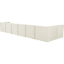 Meridian Tuft Cream Velvet Modular Sectional IMAGE 6