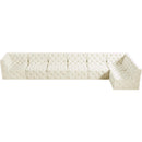 Meridian Tuft Cream Velvet Modular Sectional IMAGE 9