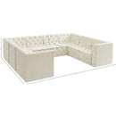 Meridian Tuft Cream Velvet Modular Sectional IMAGE 14