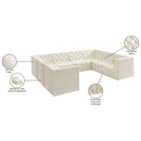 Meridian Tuft Cream Velvet Modular Sectional IMAGE 15