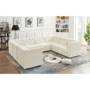 Meridian Tuft Cream Velvet Modular Sectional IMAGE 2