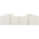 Meridian Tuft Cream Velvet Modular Sectional IMAGE 3