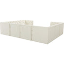 Meridian Tuft Cream Velvet Modular Sectional IMAGE 4