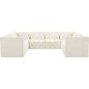 Meridian Tuft Cream Velvet Modular Sectional IMAGE 5