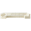 Meridian Tuft Cream Velvet Modular Sectional IMAGE 14