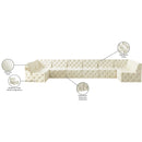 Meridian Tuft Cream Velvet Modular Sectional IMAGE 15