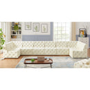 Meridian Tuft Cream Velvet Modular Sectional IMAGE 2