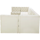 Meridian Tuft Cream Velvet Modular Sectional IMAGE 5