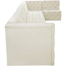 Meridian Tuft Cream Velvet Modular Sectional IMAGE 11