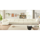 Meridian Tuft Cream Velvet Modular Sectional IMAGE 4