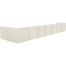 Meridian Tuft Cream Velvet Modular Sectional IMAGE 5
