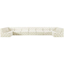 Meridian Tuft Cream Velvet Modular Sectional IMAGE 5