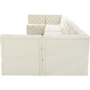 Meridian Tuft Cream Velvet Modular Sectional IMAGE 6