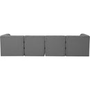 Meridian Tuft Grey Velvet Modular Sofa IMAGE 4