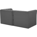 Meridian Tuft Grey Velvet Modular Sofa IMAGE 3