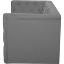 Meridian Tuft Grey Velvet Modular Sofa IMAGE 6