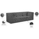 Meridian Tuft Grey Velvet Modular Sofa IMAGE 10