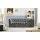 Meridian Tuft Grey Velvet Modular Sofa IMAGE 2