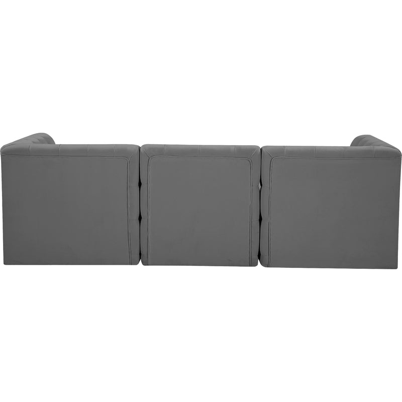 Meridian Tuft Grey Velvet Modular Sofa IMAGE 4