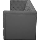 Meridian Tuft Grey Velvet Modular Sofa IMAGE 7