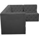 Meridian Tuft Grey Velvet Modular Sectional IMAGE 11