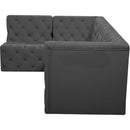 Meridian Tuft Grey Velvet Modular Sectional IMAGE 12