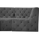 Meridian Tuft Grey Velvet Modular Sectional IMAGE 13
