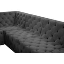 Meridian Tuft Grey Velvet Modular Sectional IMAGE 15