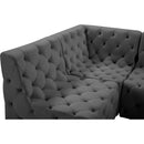 Meridian Tuft Grey Velvet Modular Sectional IMAGE 18