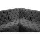 Meridian Tuft Grey Velvet Modular Sectional IMAGE 19
