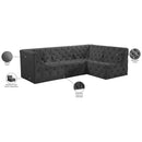 Meridian Tuft Grey Velvet Modular Sectional IMAGE 20
