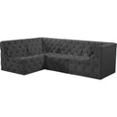 Meridian Tuft Grey Velvet Modular Sectional IMAGE 2