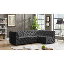 Meridian Tuft Grey Velvet Modular Sectional IMAGE 3