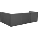 Meridian Tuft Grey Velvet Modular Sectional IMAGE 6