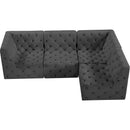 Meridian Tuft Grey Velvet Modular Sectional IMAGE 9