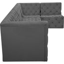 Meridian Tuft Grey Velvet Modular Sectional IMAGE 11