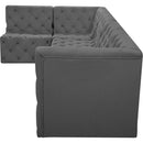 Meridian Tuft Grey Velvet Modular Sectional IMAGE 12