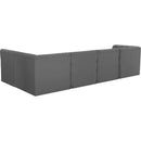 Meridian Tuft Grey Velvet Modular Sectional IMAGE 5