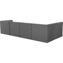 Meridian Tuft Grey Velvet Modular Sectional IMAGE 6