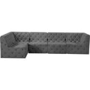 Meridian Tuft Grey Velvet Modular Sectional IMAGE 8