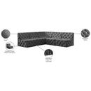 Meridian Tuft Grey Velvet Modular Sectional IMAGE 15