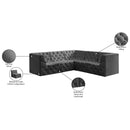 Meridian Tuft Grey Velvet Modular Sectional IMAGE 12