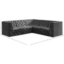 Meridian Tuft Grey Velvet Modular Sectional IMAGE 13