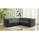 Meridian Tuft Grey Velvet Modular Sectional IMAGE 2