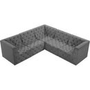 Meridian Tuft Grey Velvet Modular Sectional IMAGE 4